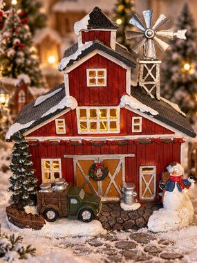 Carole Towne Christmas at the Barn 2020 LED Lighted Christmas Village Barn